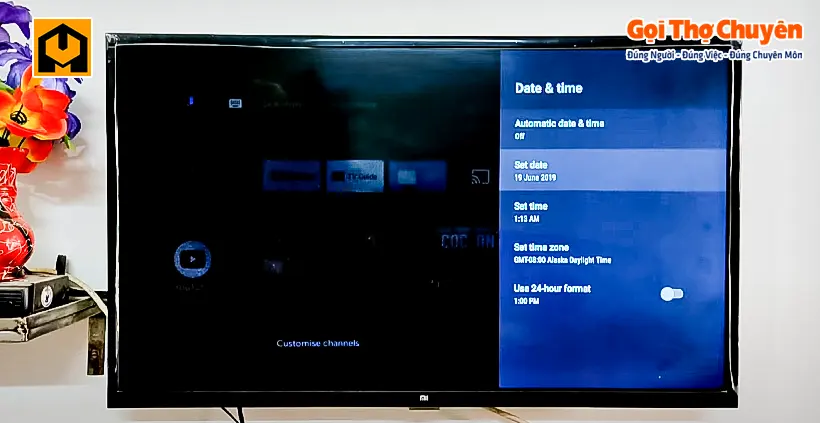 tivi xiaomi không xem được youtube cài đặt ngày giờ