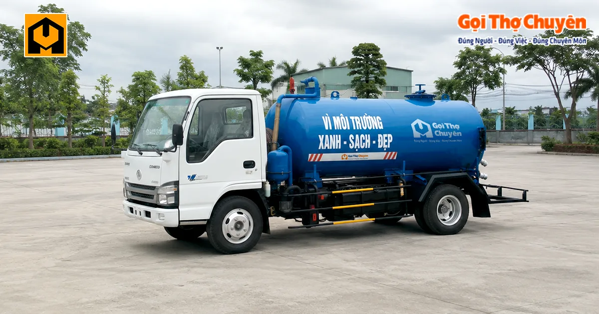 Xe hút bể phốt chuyên dụng phục vụ dịch vụ hút bể phốt tại Hải Phòng